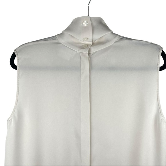 DKNY Off White Cowl Neck Long Silk Blouse Buttons Up Back Women's Size Medium - Picture 4 of 8